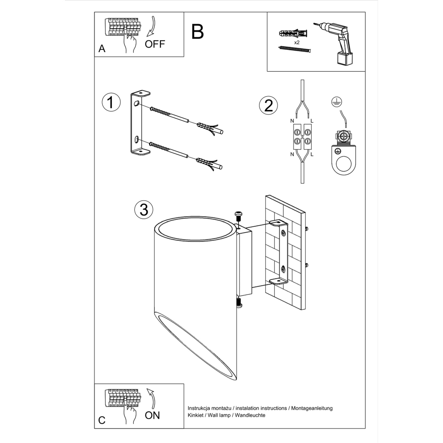 Wall Lamp Penne 20 Black - Thumbnail 5