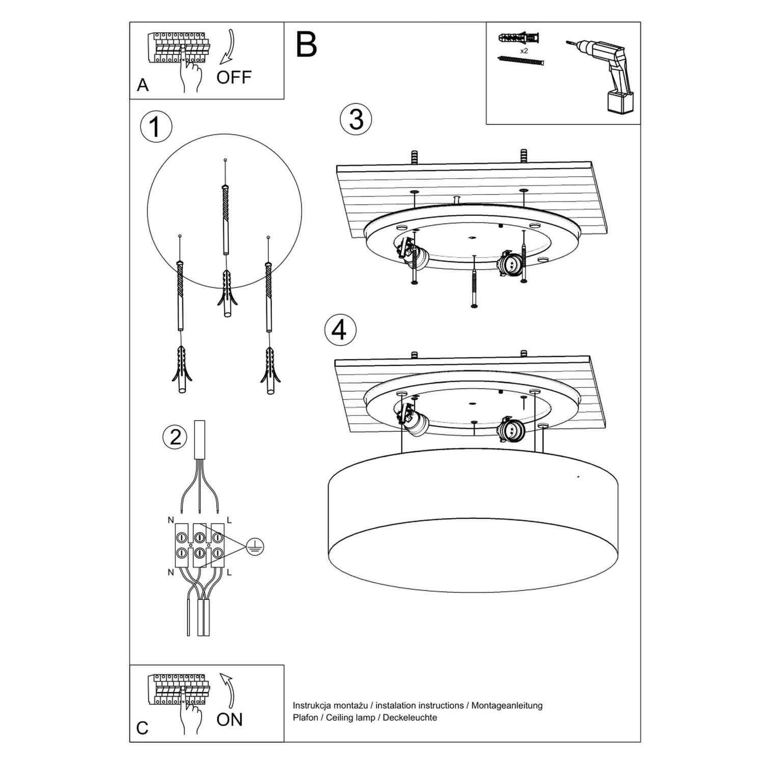 Ceiling Lamp Arena 45 Black - Thumbnail 5
