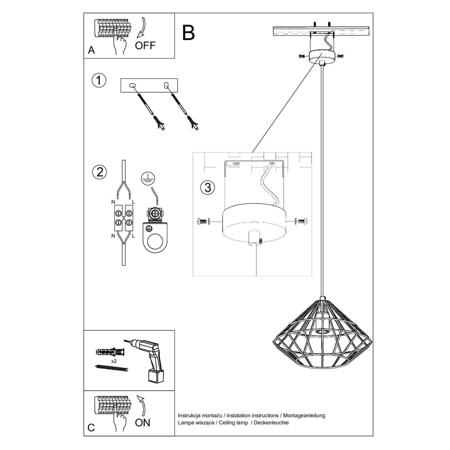 Pendant Lamp Umberto Black - Thumbnail 5