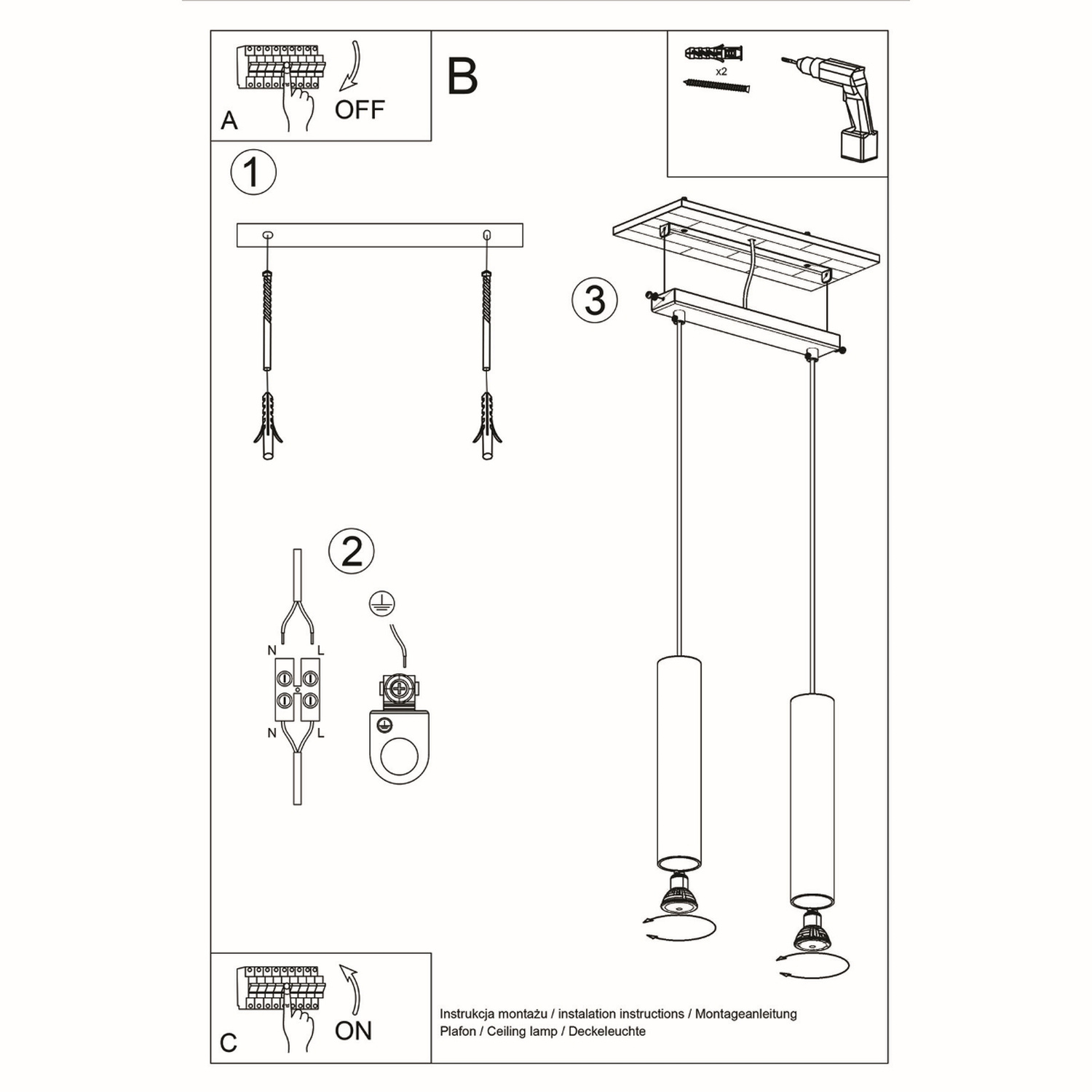 Pendant Lamp Lagos 2 White - Thumbnail 5
