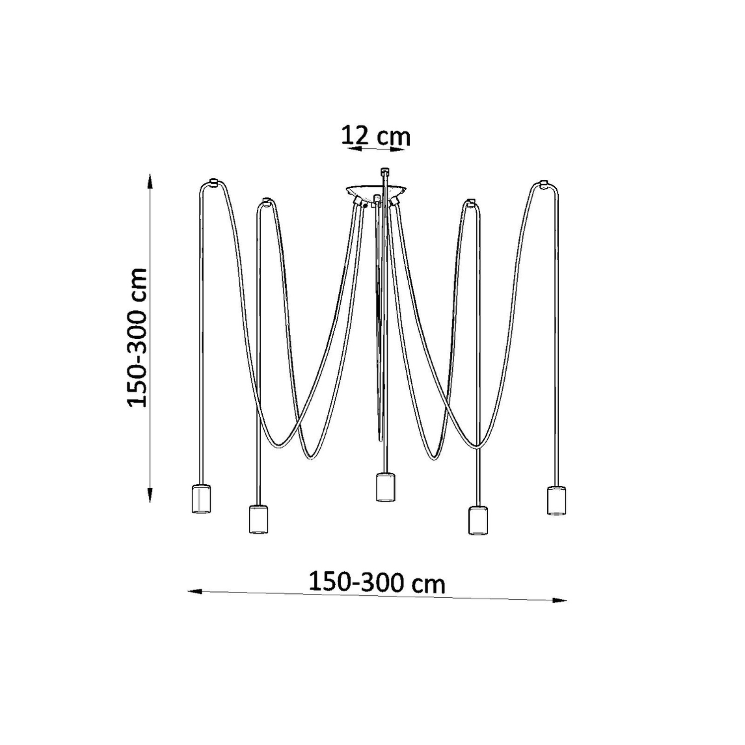 Chandelier Edison 5 Black - Thumbnail 4