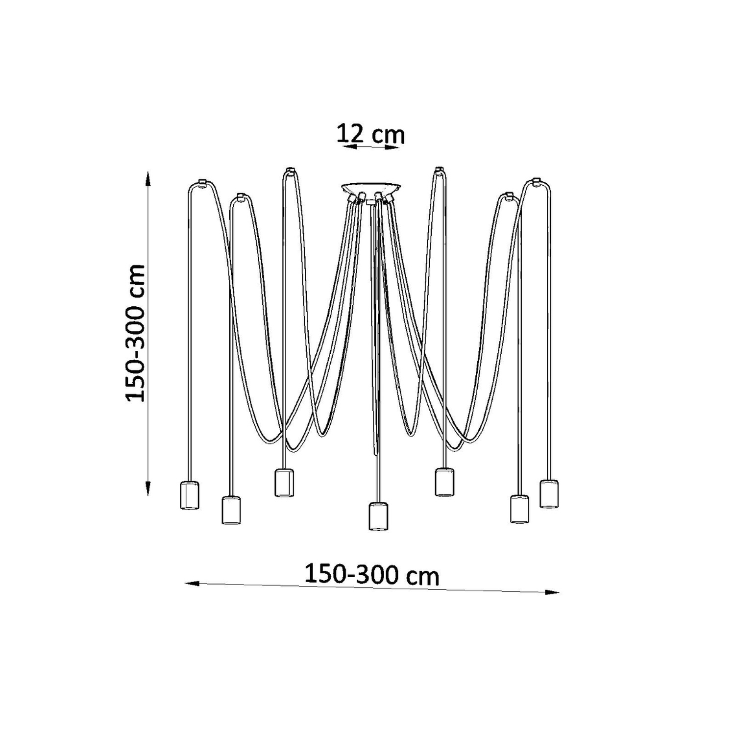 Chandelier Edison 7 Black - Thumbnail 4