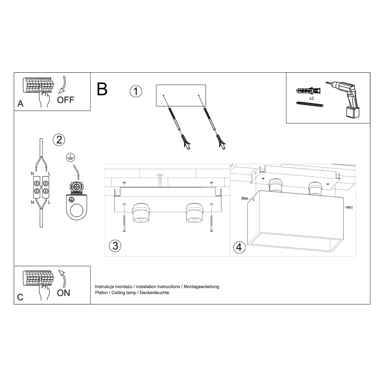 Ceiling Lamp Quad White - Thumbnail 6