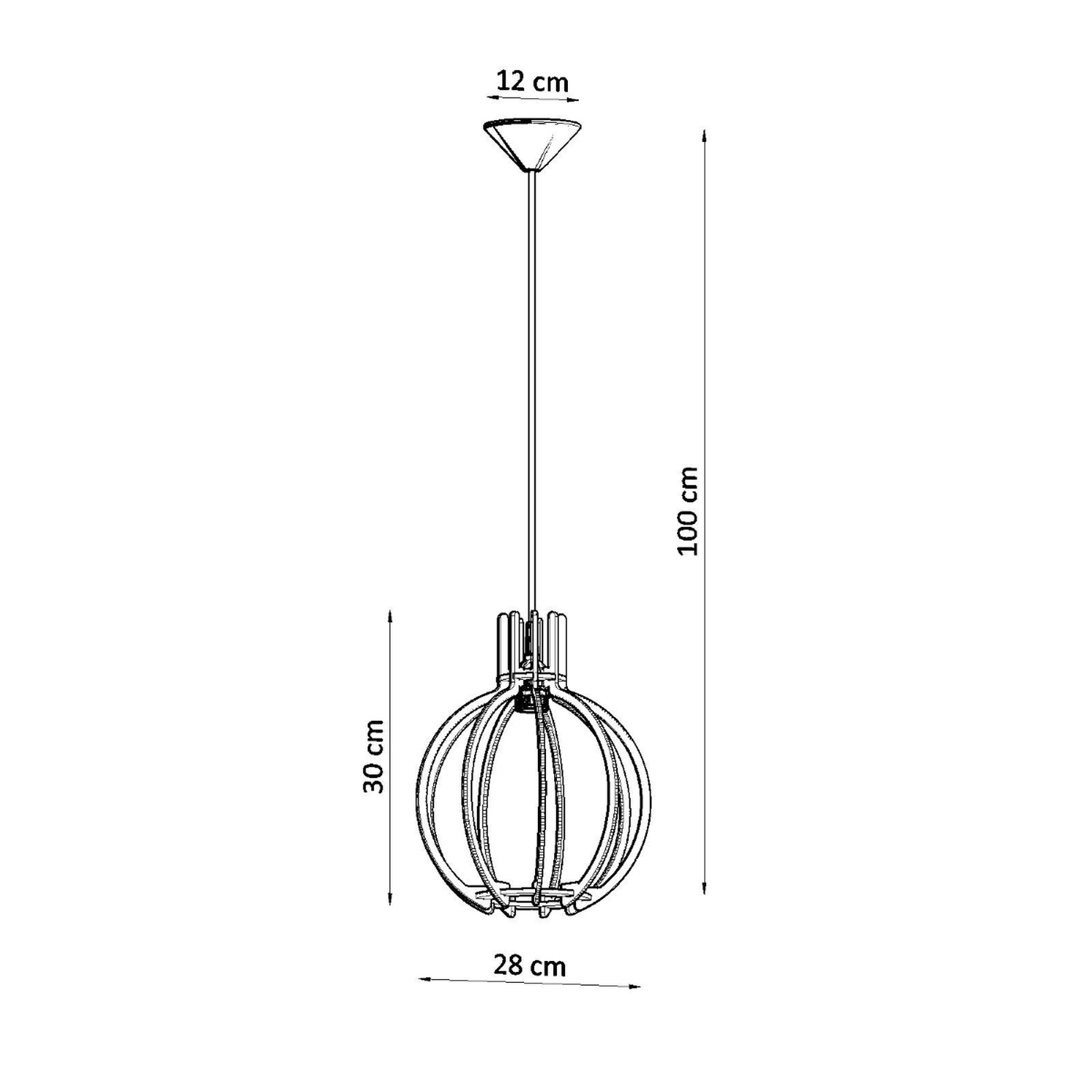 Pendant Lamp Arancia Natural Wood - Thumbnail 4