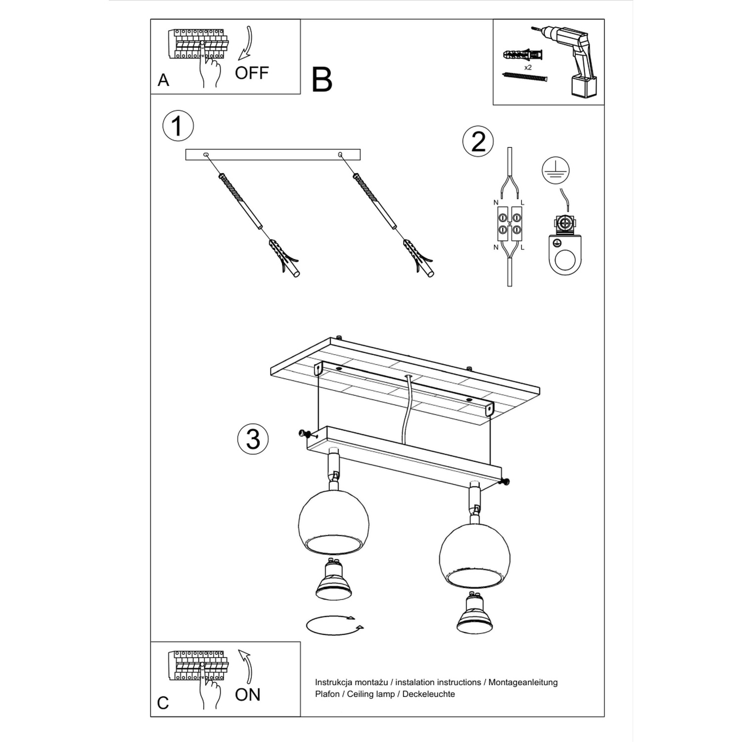Ceiling Lamp Oculare 2 White - Thumbnail 5