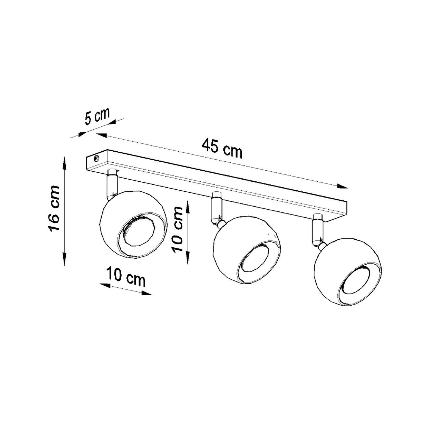 Ceiling Lamp Oculare 3 Black - Thumbnail 4