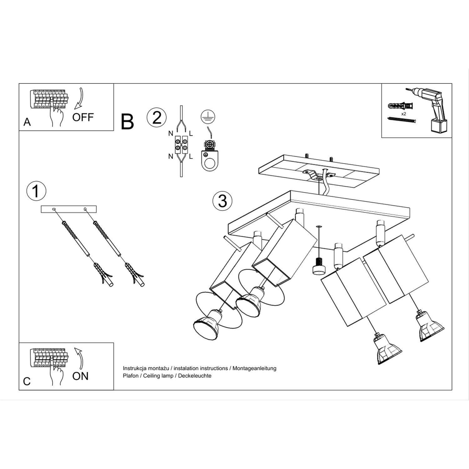 Ceiling Lamp Merida 4 Grey - Thumbnail 5