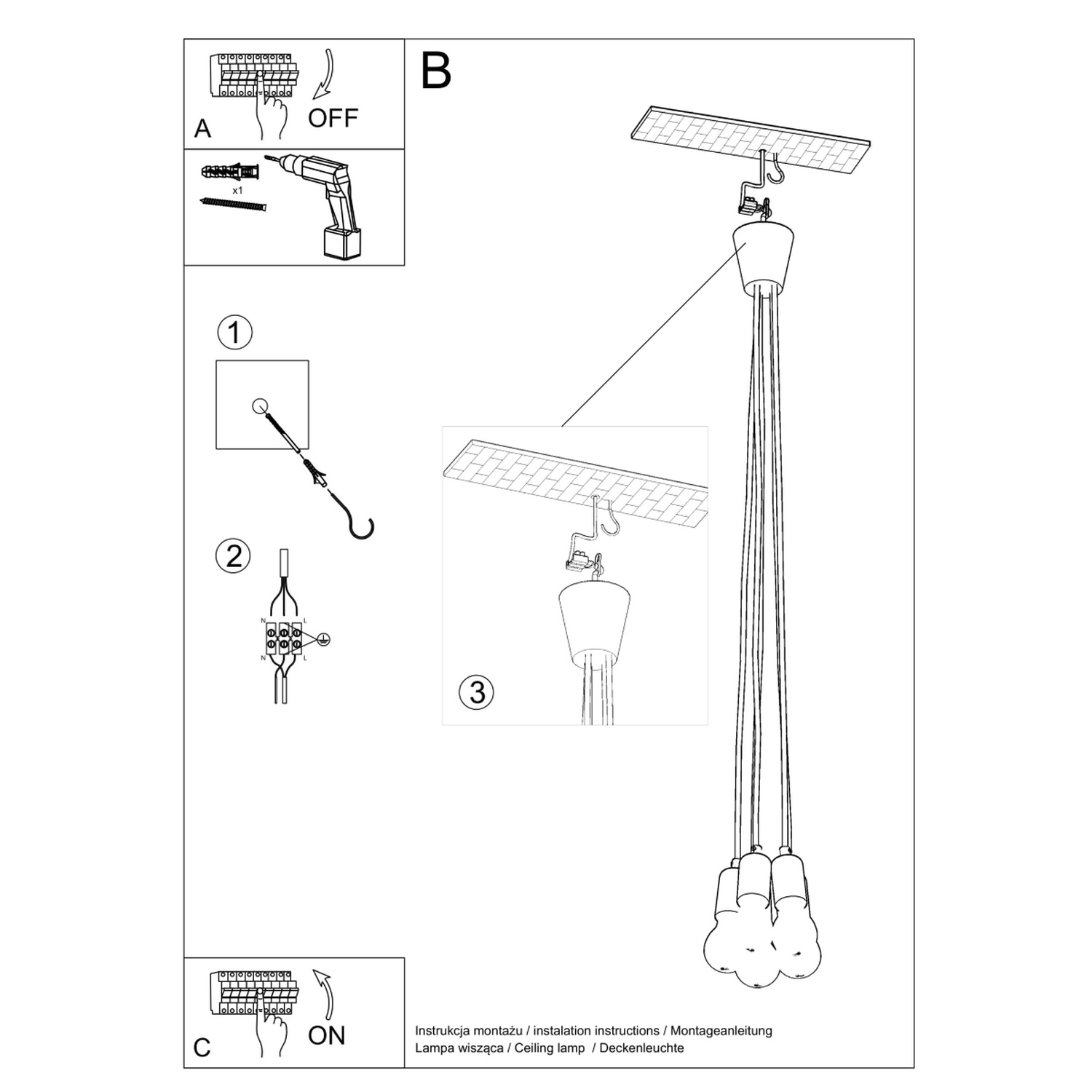 Pendant Lamp Diego 5 Orange - Thumbnail 8