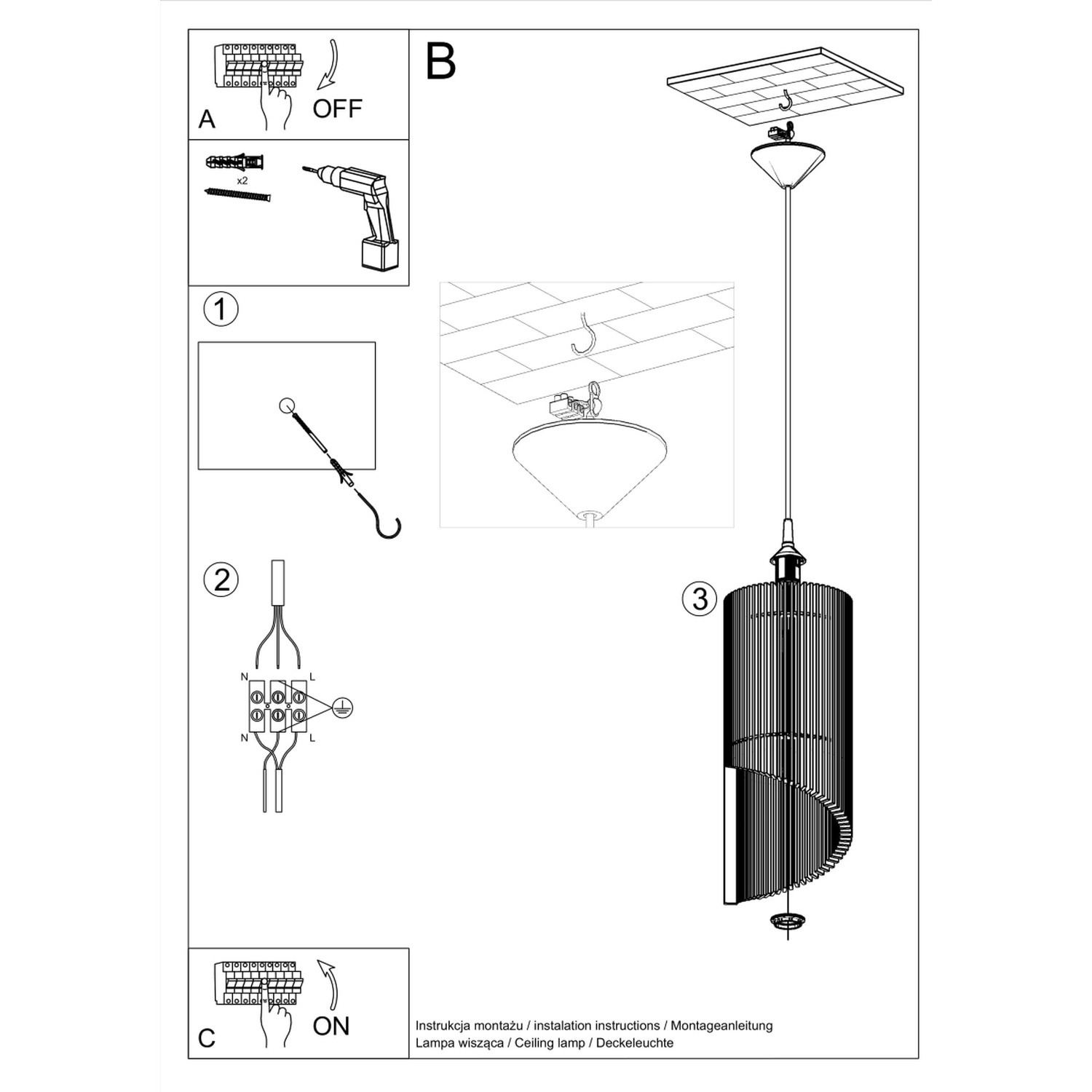 Pendant Lamp Alexia Wood - Thumbnail 5