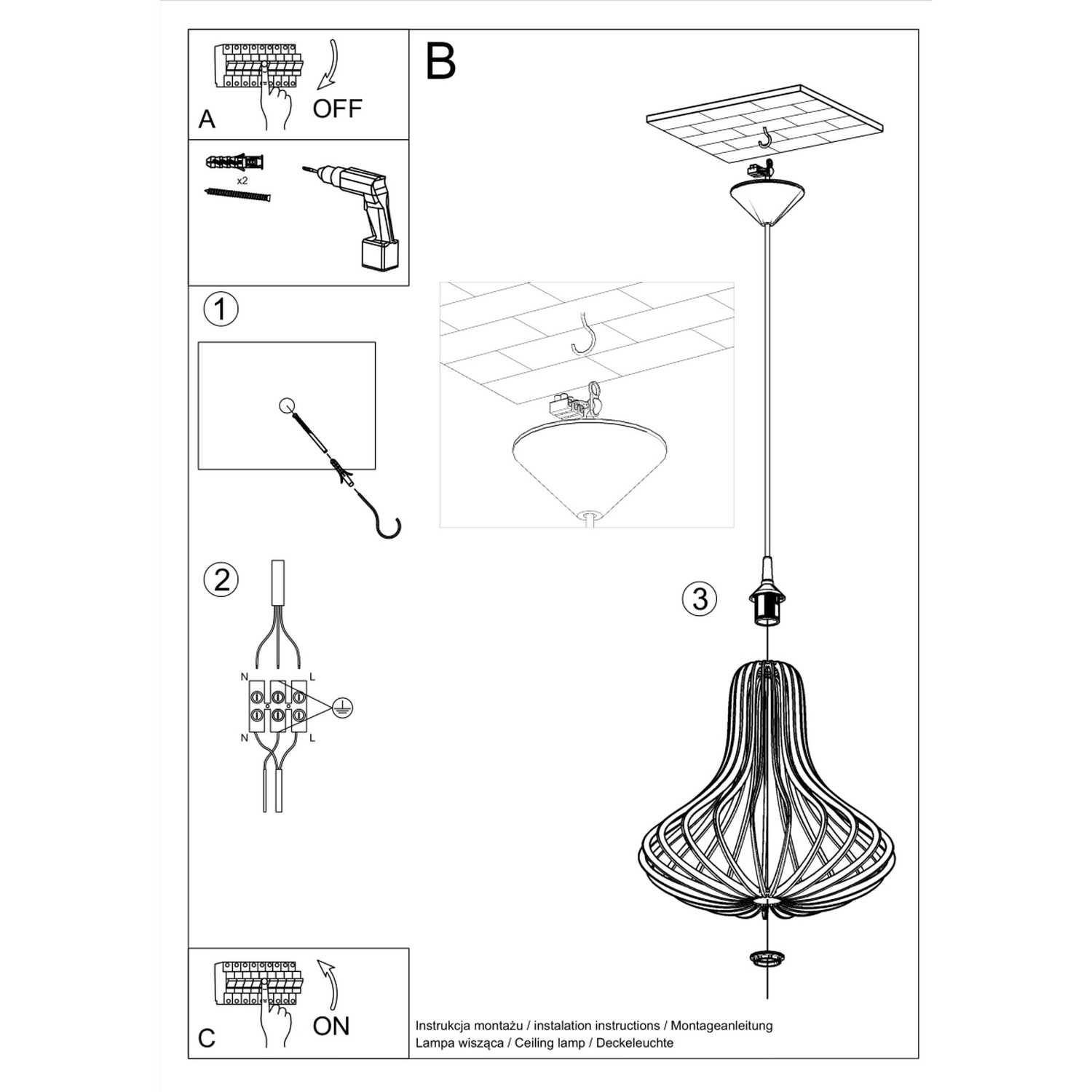 Pendant Lamp Elza Wood - Thumbnail 5