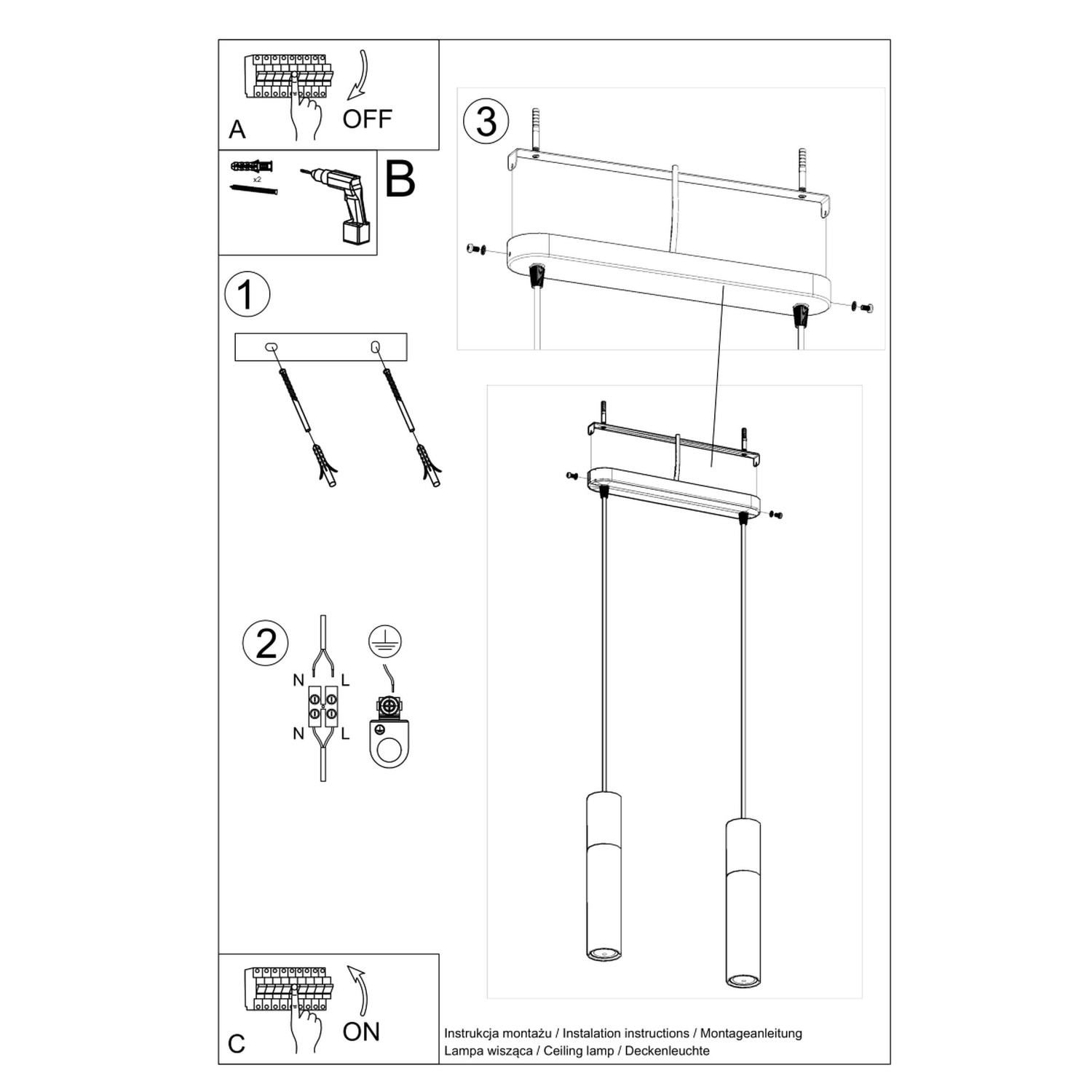 Pendant Lamp Borgio 2 White - Thumbnail 5