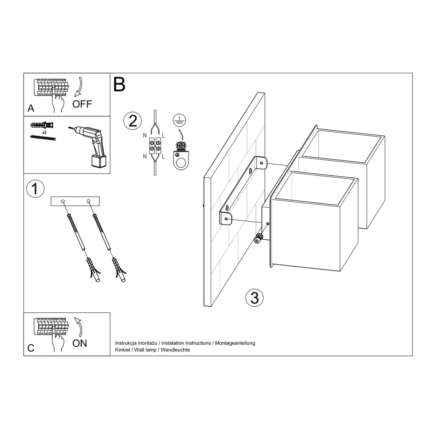 Wall Lamp Quad 2 Grey - Thumbnail 6