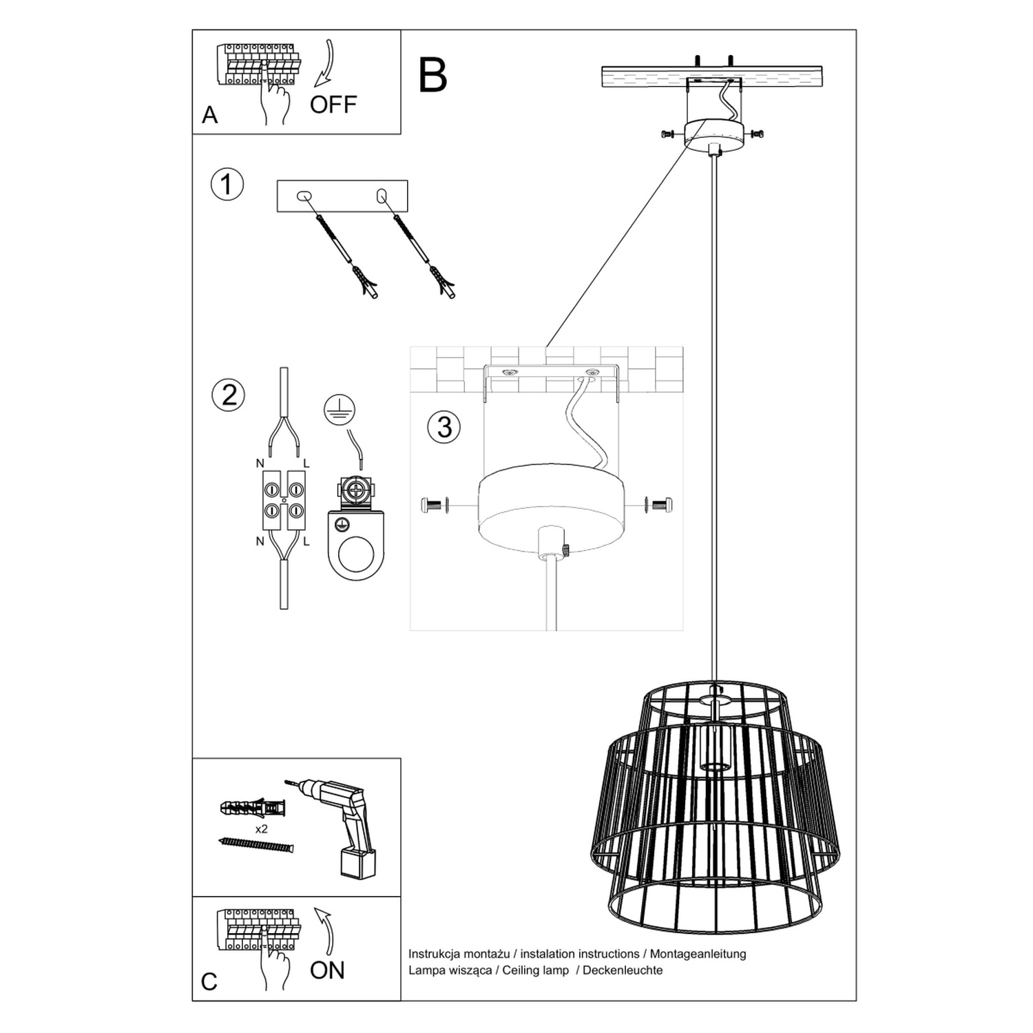 Pendant Lamp Gate Black - Thumbnail 5