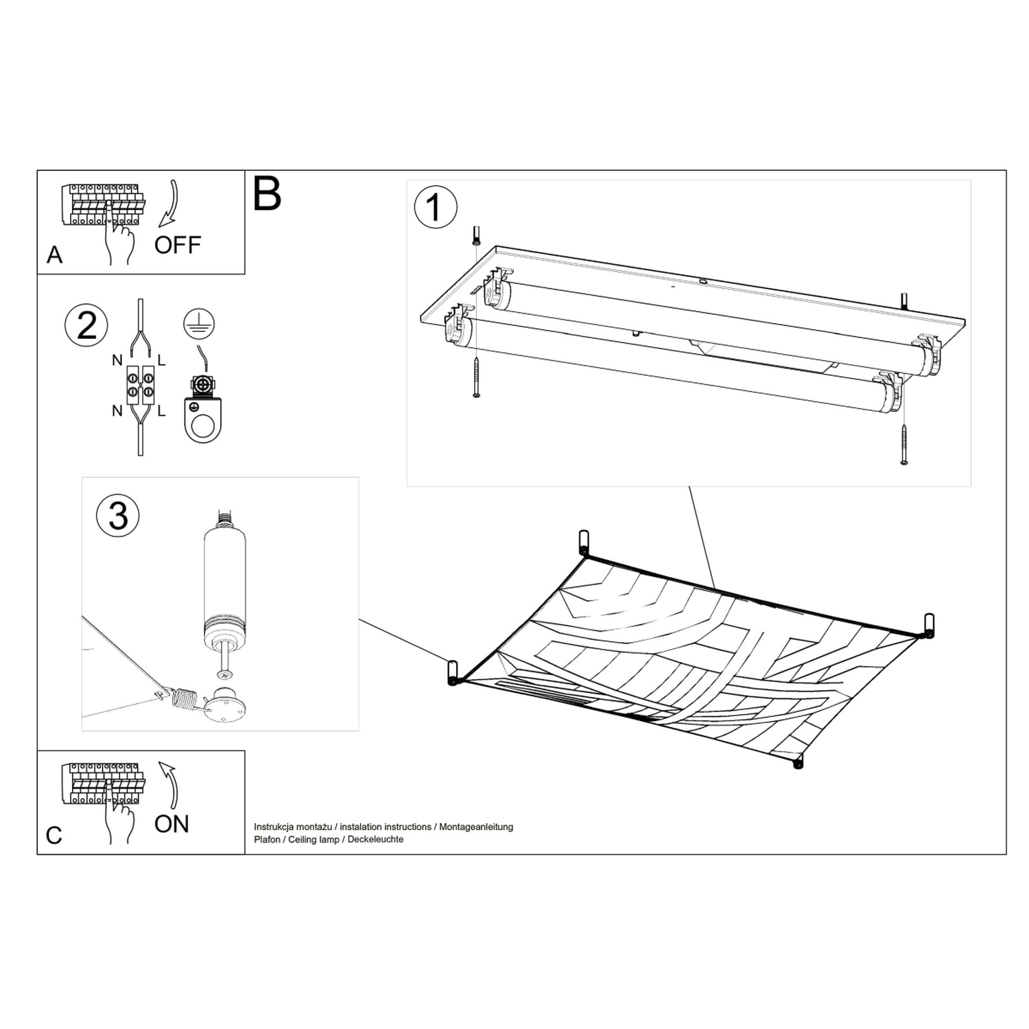 Ceiling Lamp Luna 1 White - Thumbnail 5