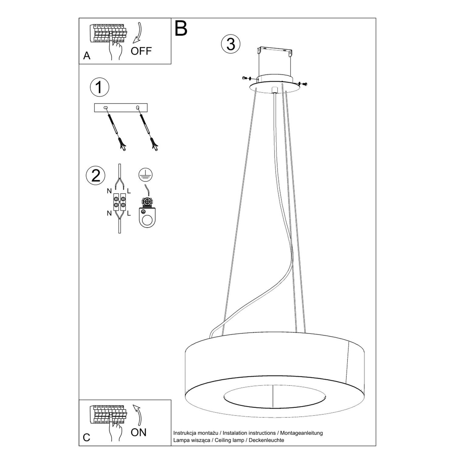 Chandelier Saturno Slim 50 Black - Thumbnail 5