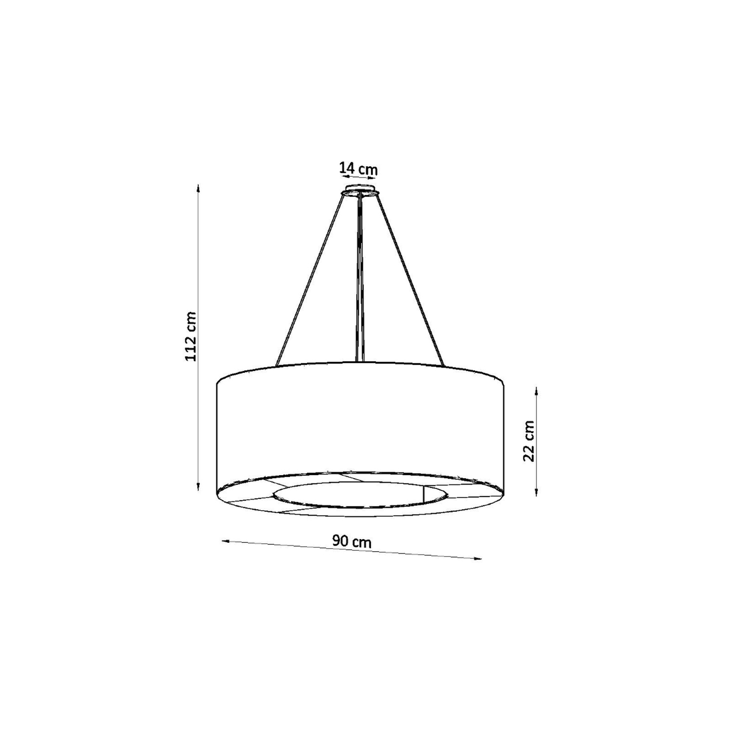Chandelier Saturno 90 Black - Thumbnail 4