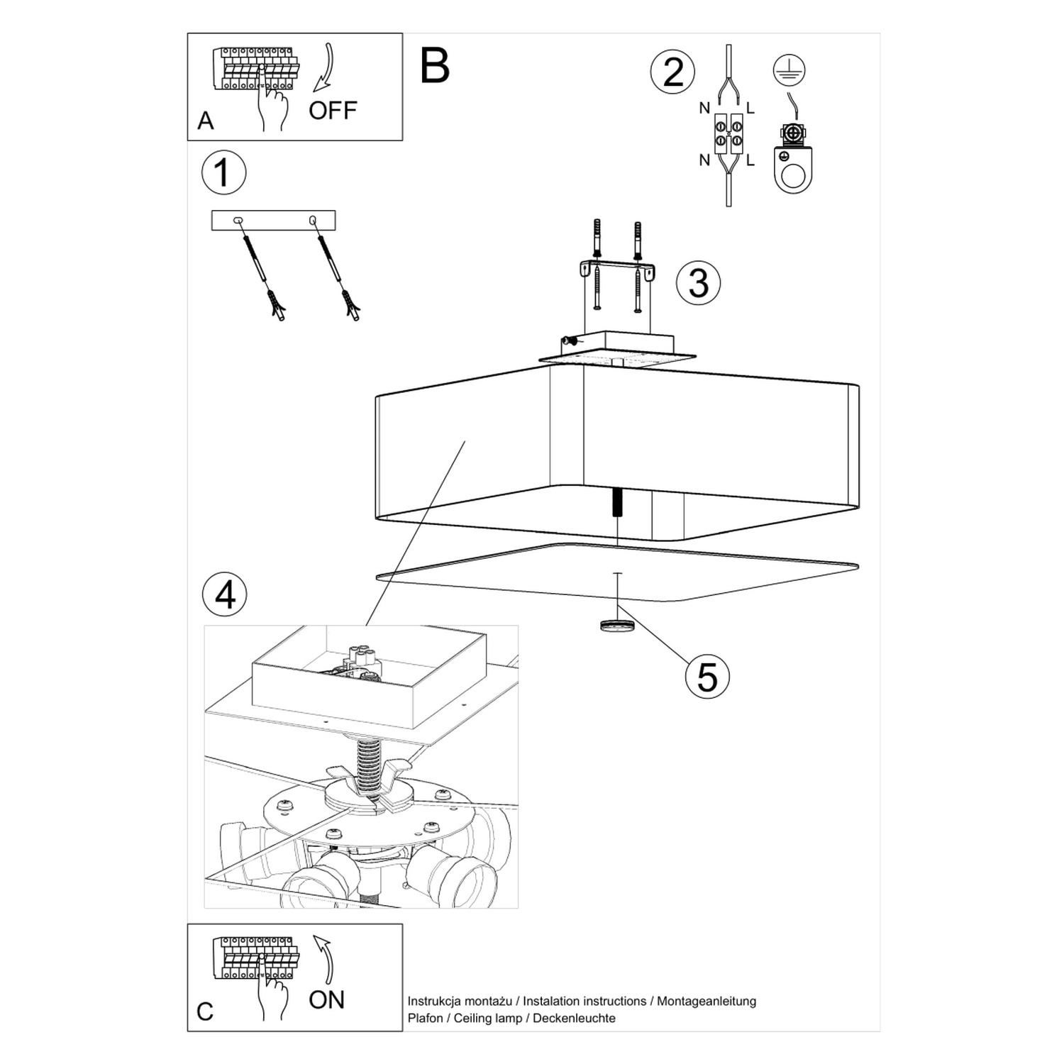 Ceiling Lamp Lokko 55 White - Thumbnail 5