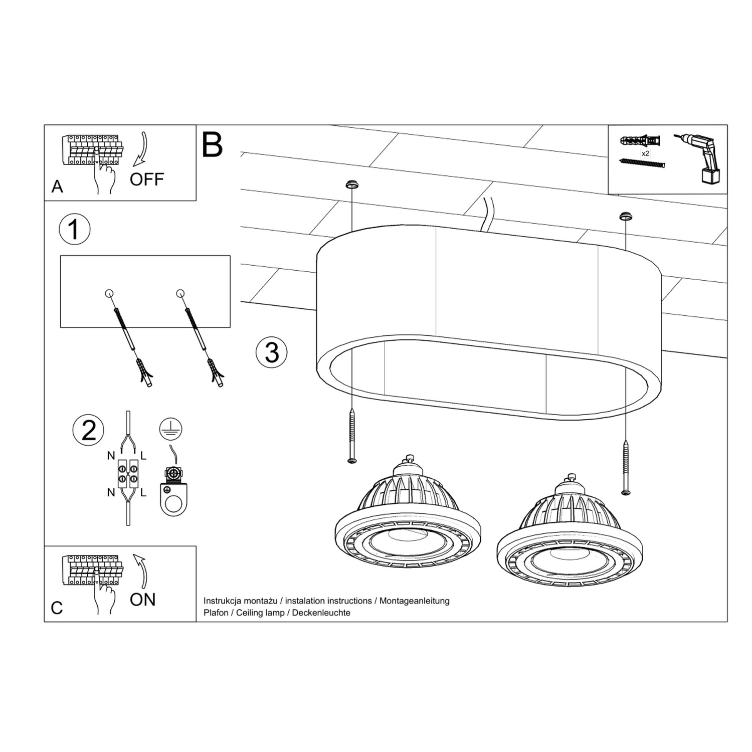 Ceiling Lamp Basic 2 Natural Wood - Thumbnail 5
