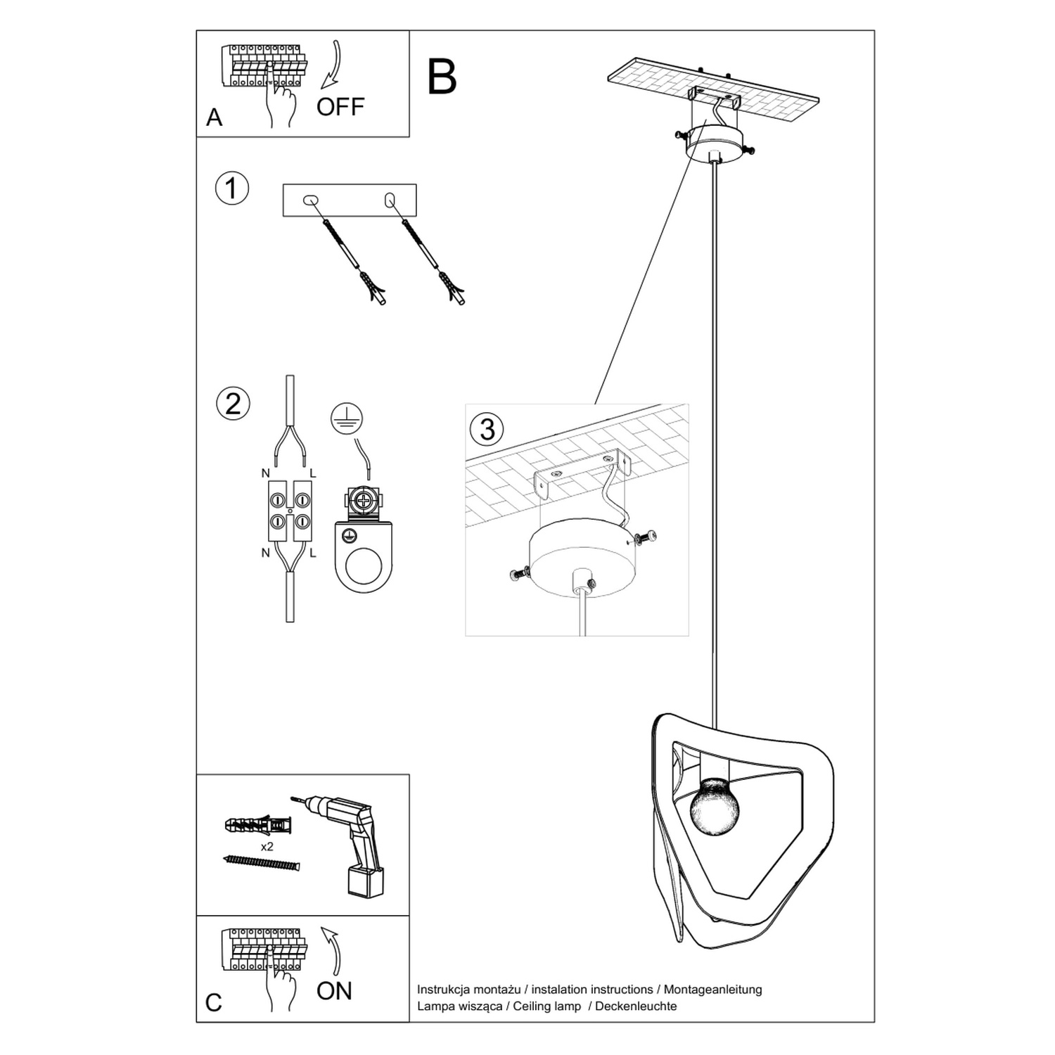 Pendant Lamp Tres White - Thumbnail 5