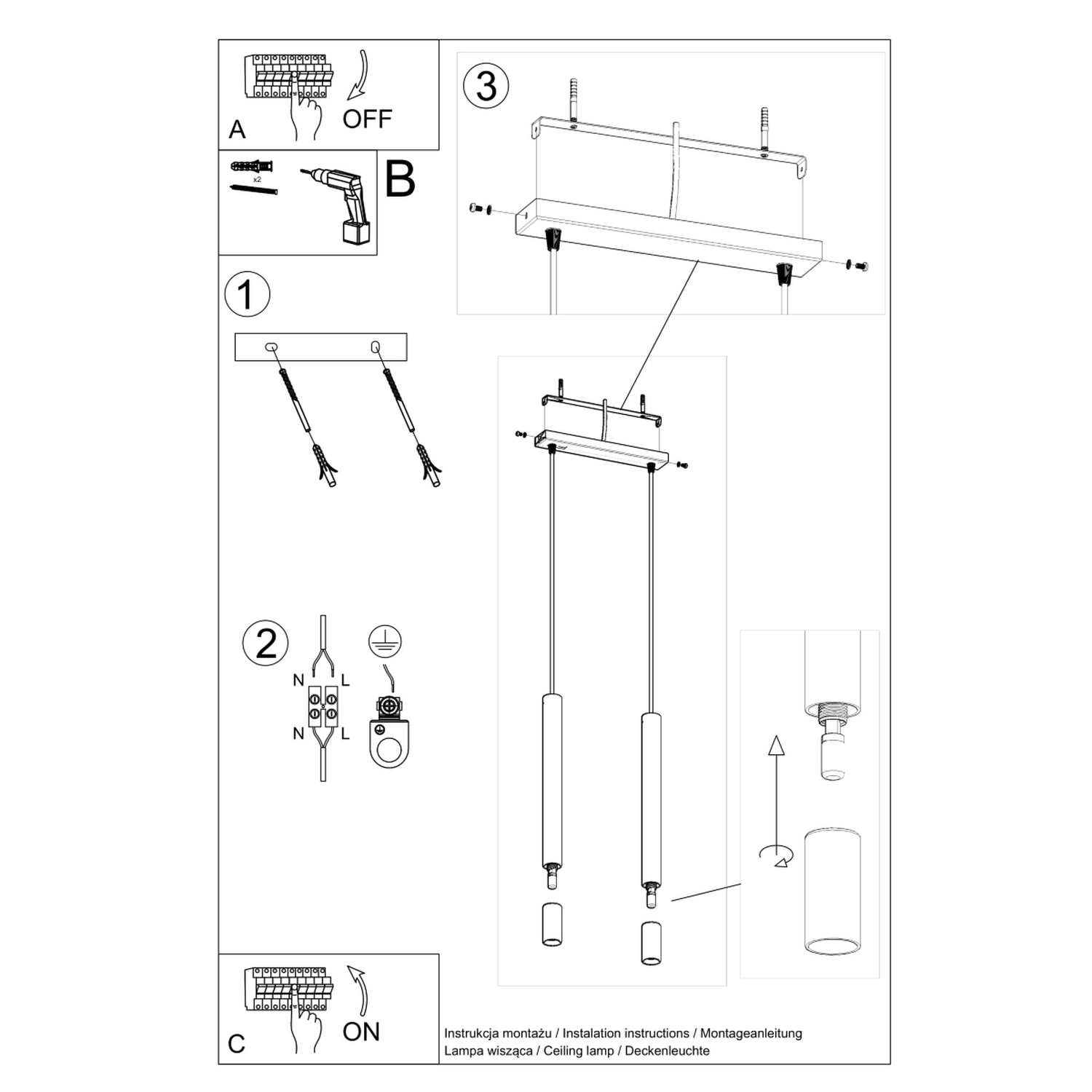 Pendant Lamp Wezyr 2 Black - Thumbnail 5