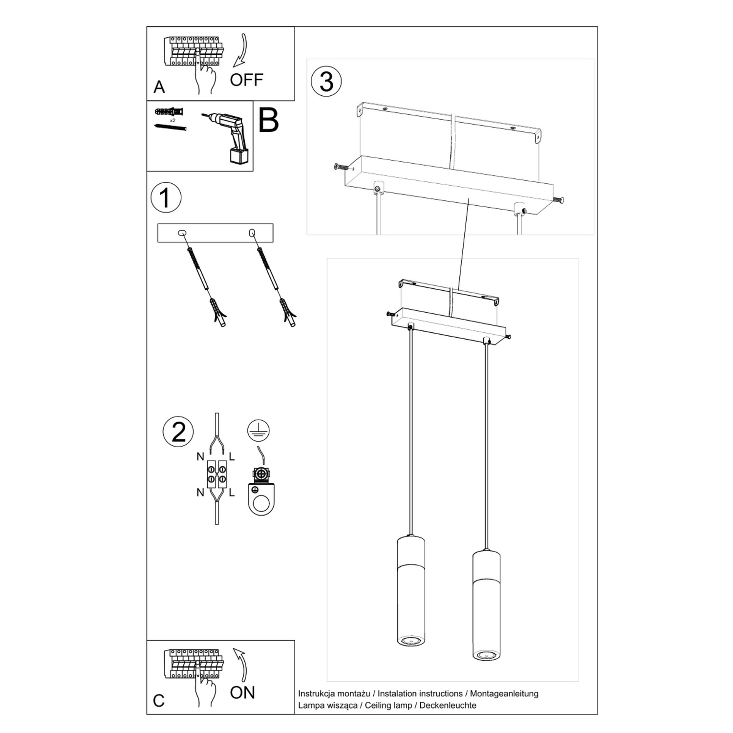 Pendant Lamp Zane 2 Grey - Thumbnail 5