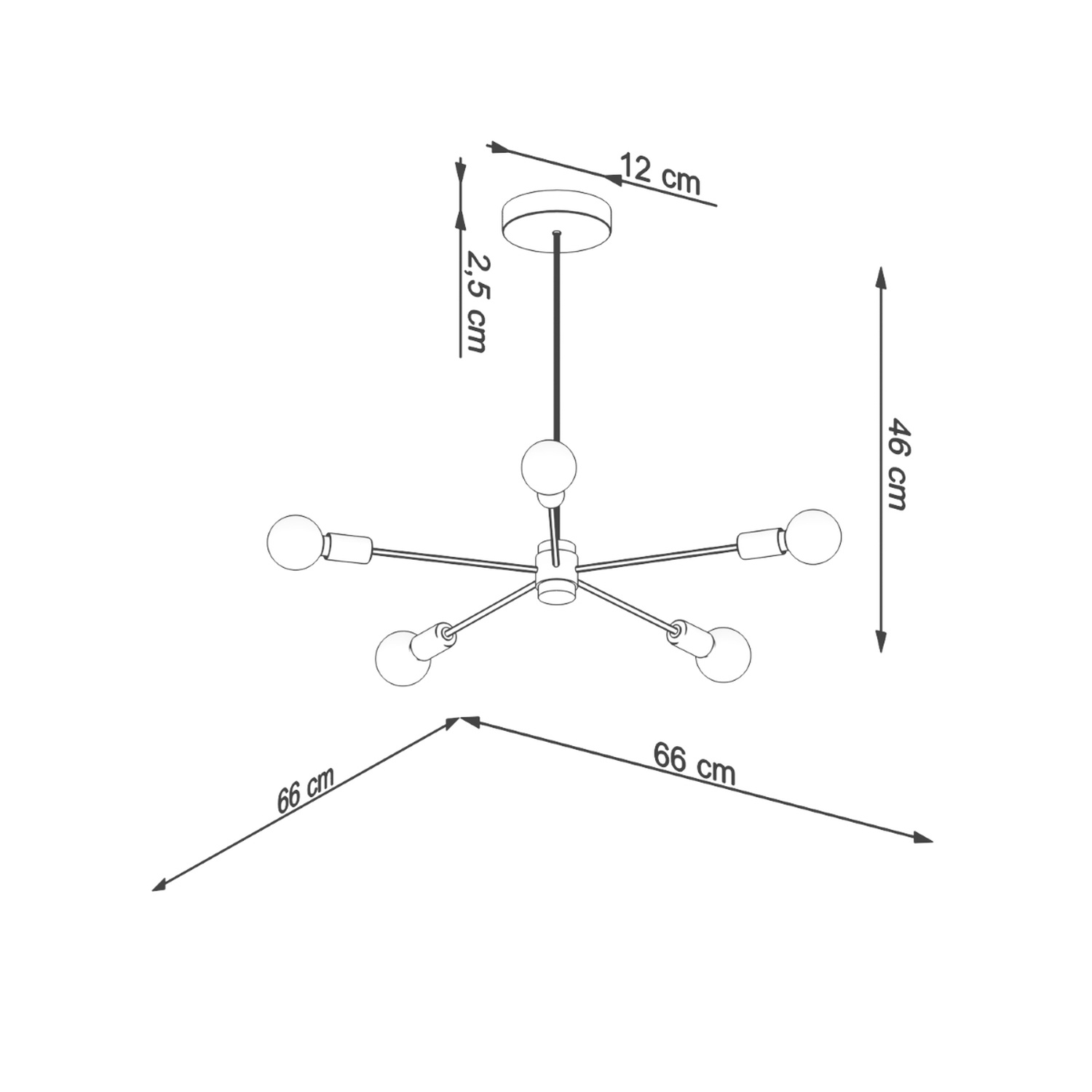 Chandelier Lango 5 Black - Thumbnail 4