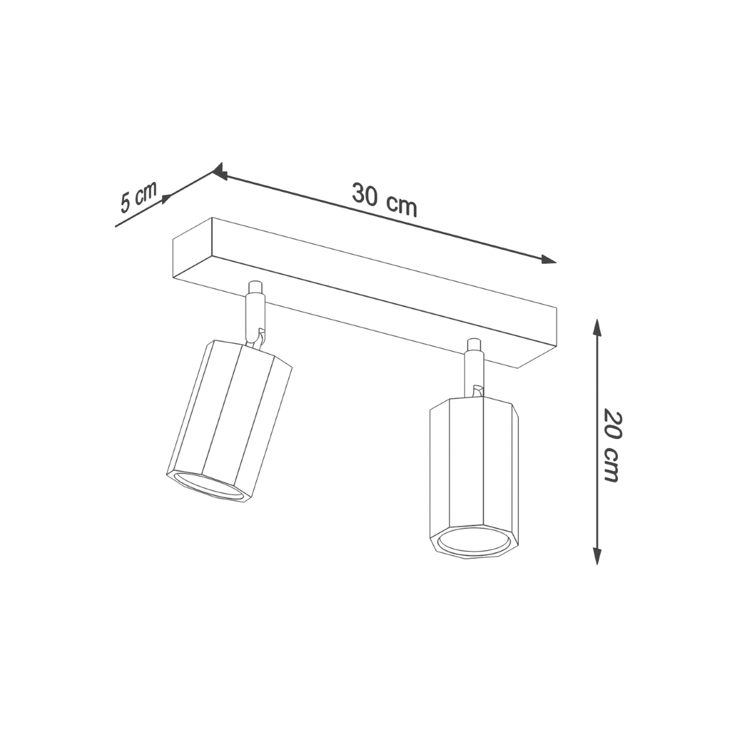Ceiling Lamp Zeke 2 Oak - Thumbnail 4