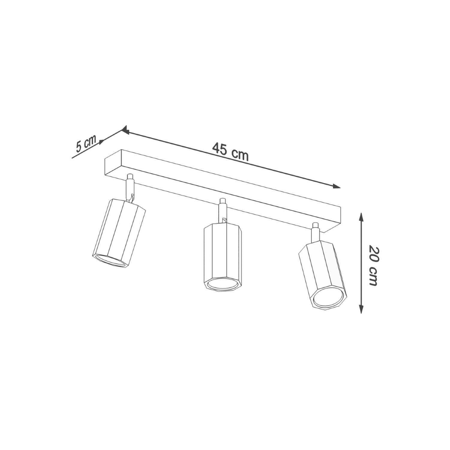 Ceiling Lamp Zeke 3 Oak - Thumbnail 4