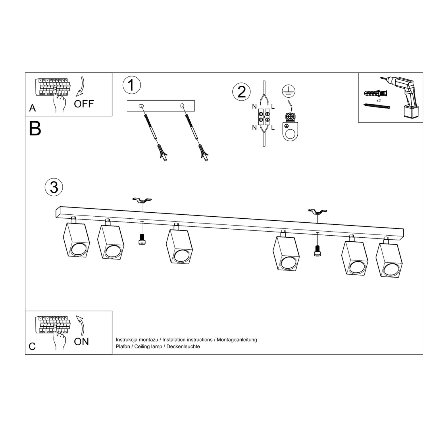 Ceiling Lamp Keke 6 Oak - Thumbnail 5
