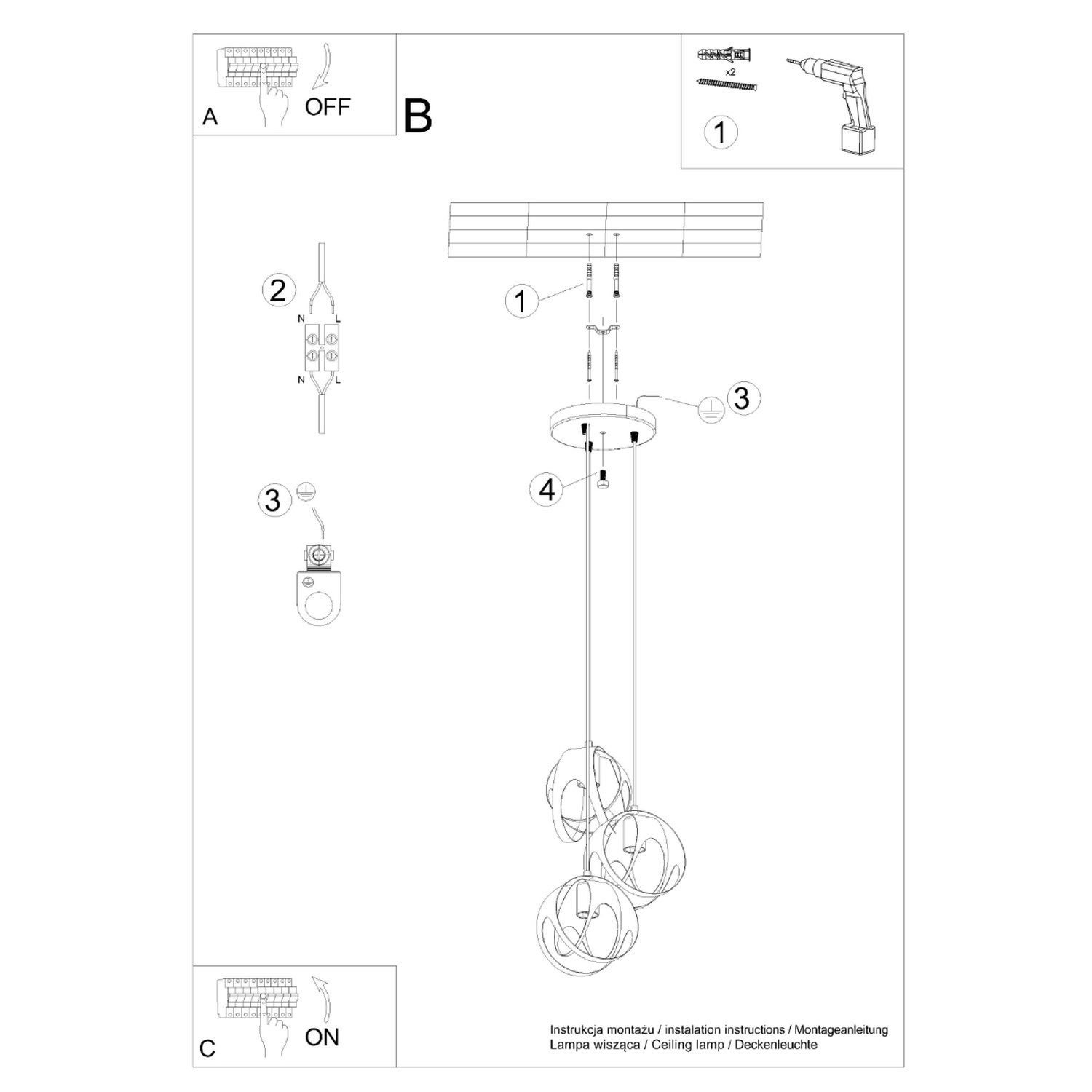 Pendant Lamp Tulos 3P White - Thumbnail 5