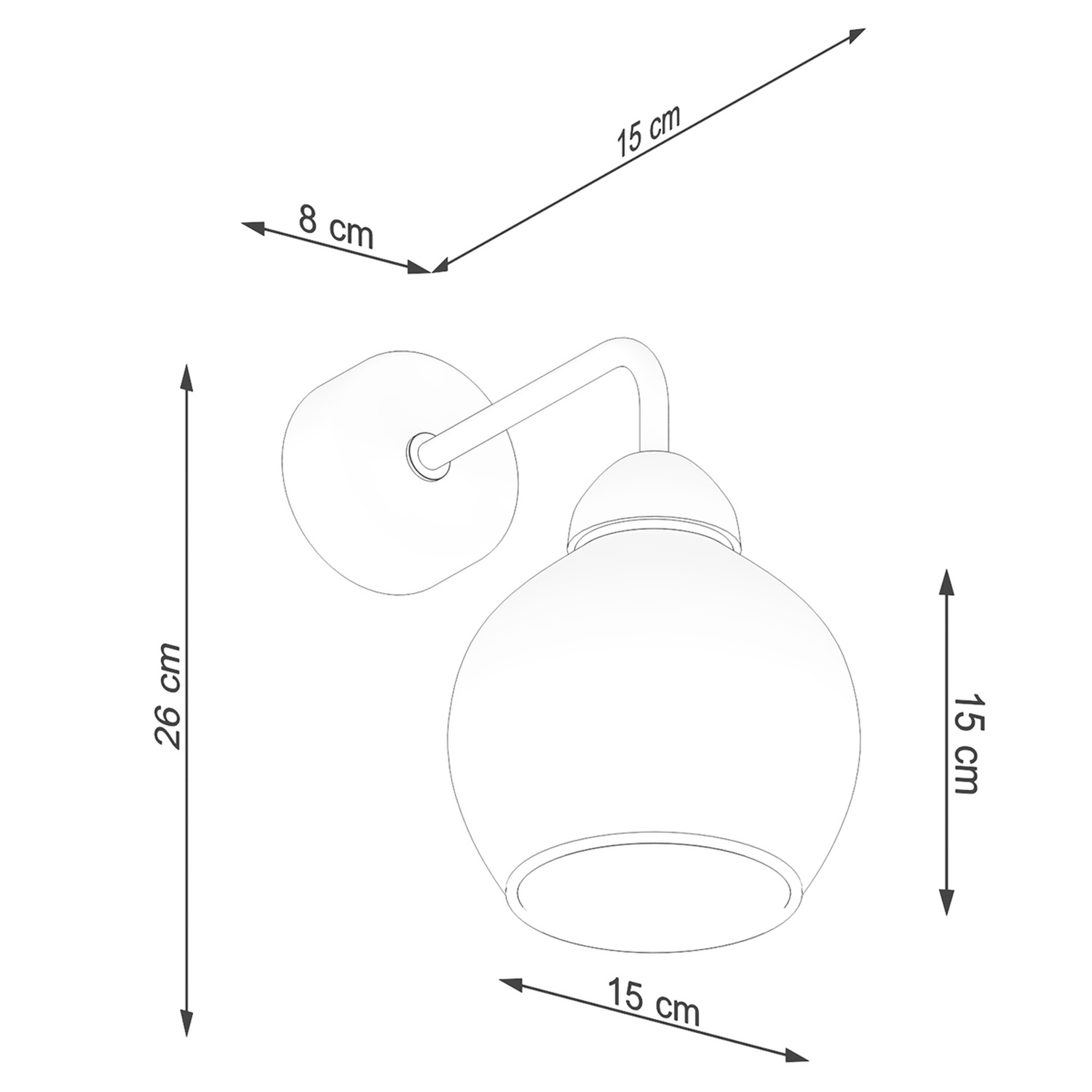 Wall Lamp Alino 1 Black - Thumbnail 5