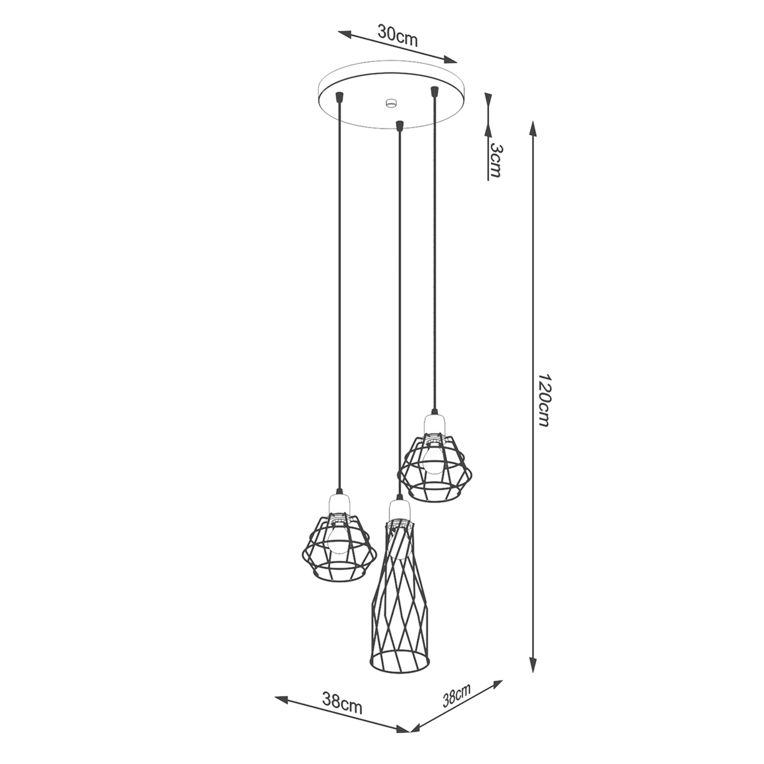 Pendant Lamp Suba 3P Black - Thumbnail 5