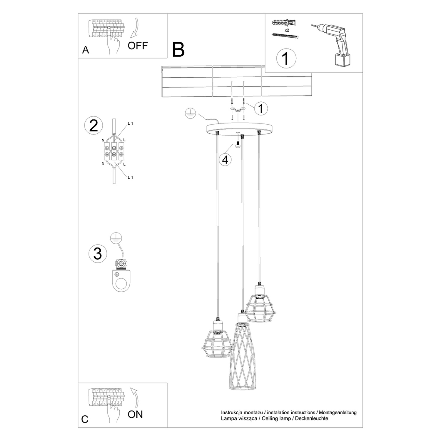 Pendant Lamp Suba 3P Black - Thumbnail 6