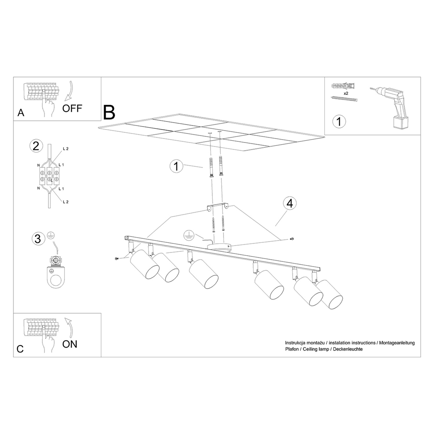 Ceiling Lamp Lemmi 6L Black - Thumbnail 5