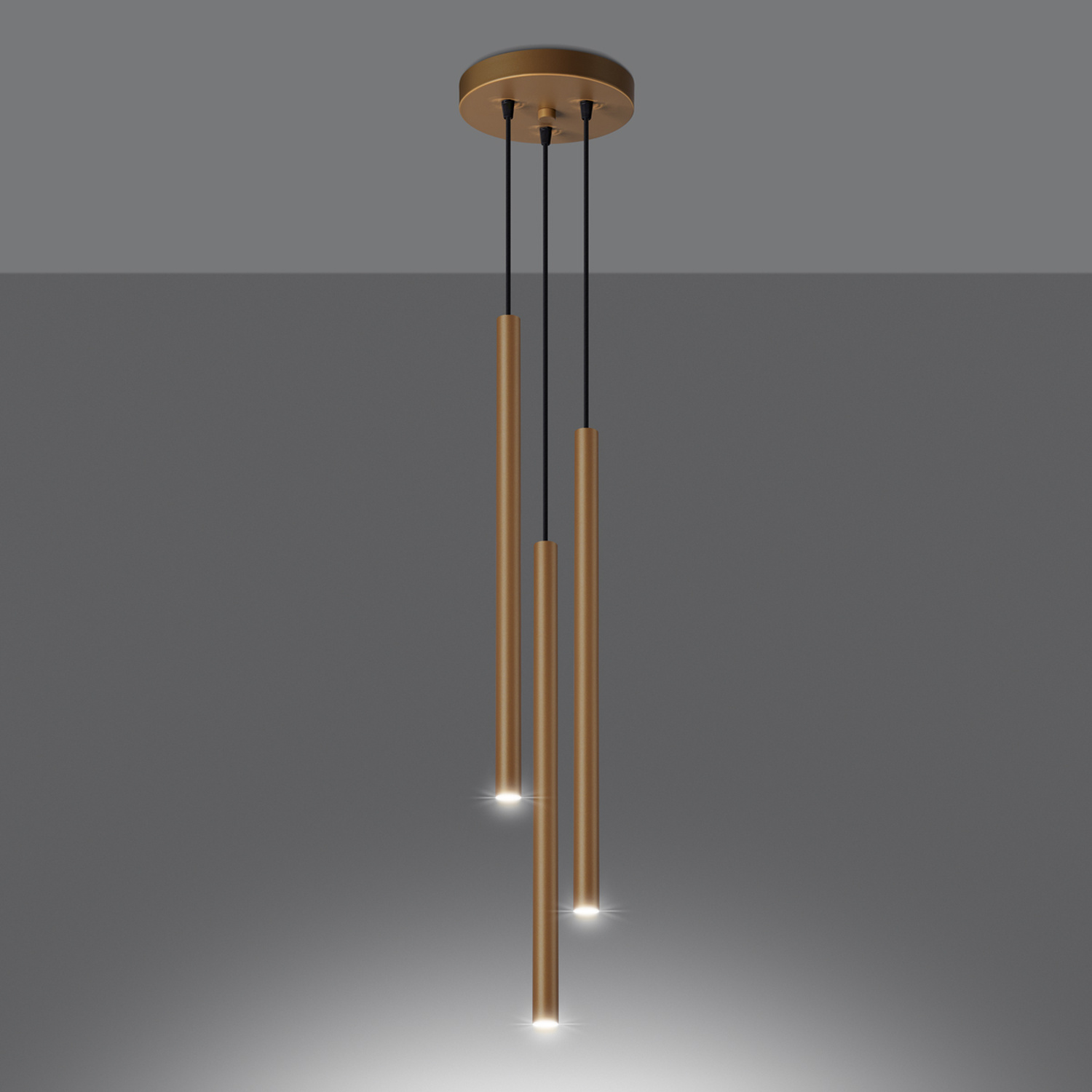 Pendant Lamp Pastelo 3P Gold - Thumbnail 3