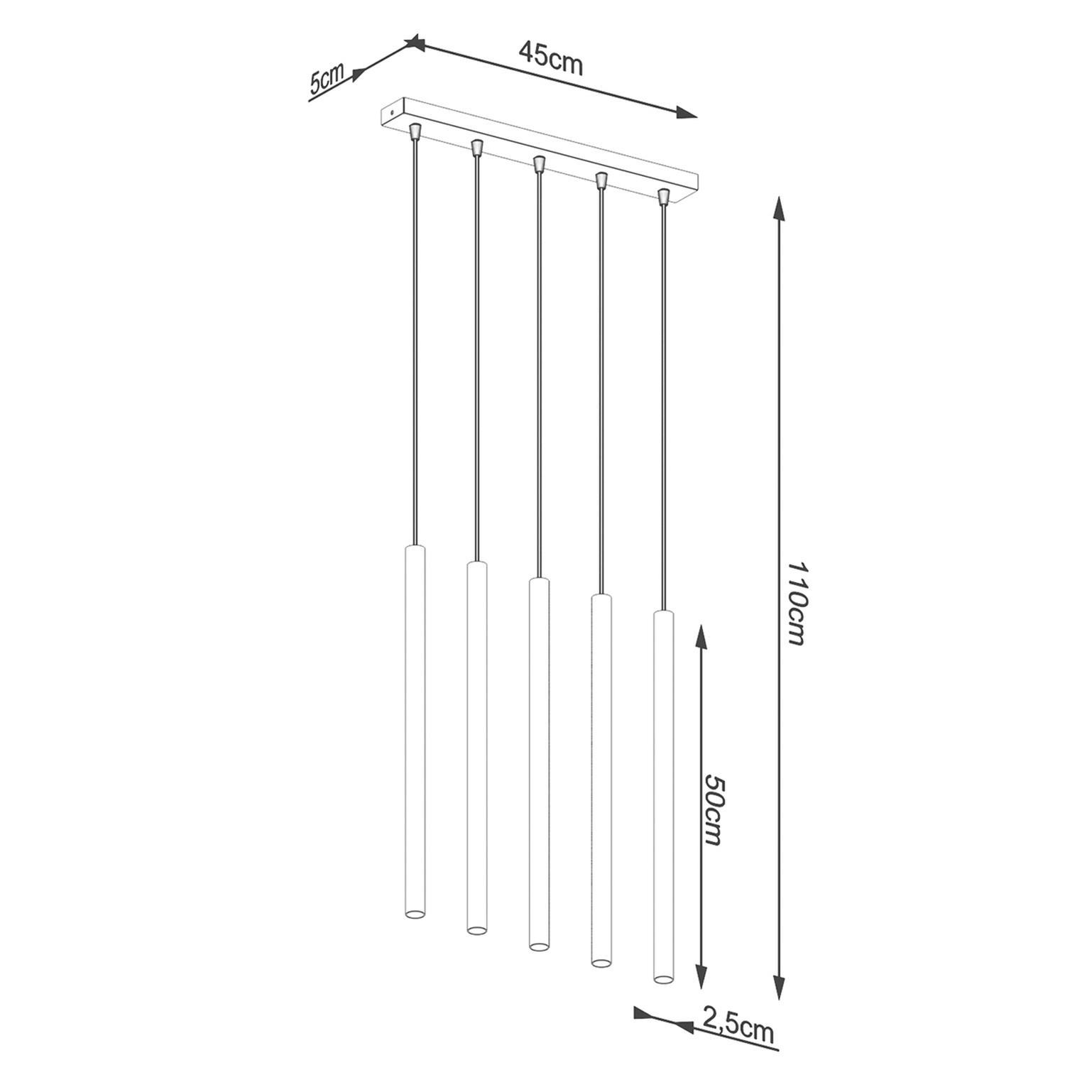 Pendant Lamp Pastelo 5L  Gold - Thumbnail 5