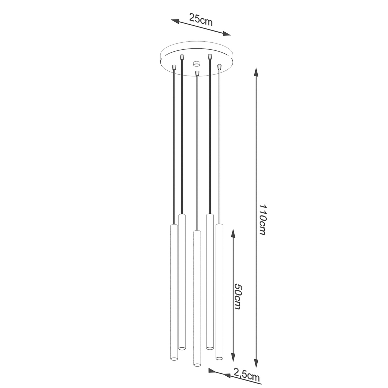 Pendant Lamp Pastelo 5P Black - Thumbnail 5