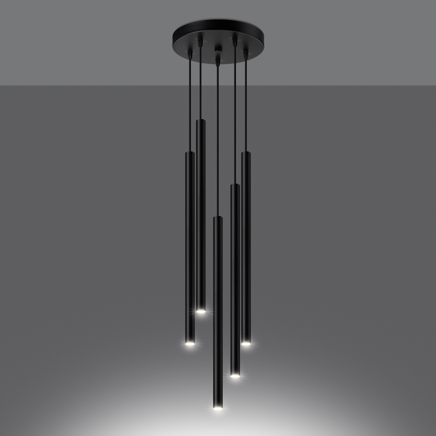Pendant Lamp Pastelo 5P Black - Thumbnail 3
