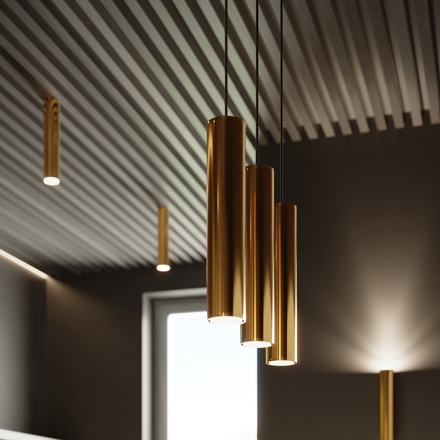 Pendant Lamp Lagos 1 Polished Gold - Thumbnail 7