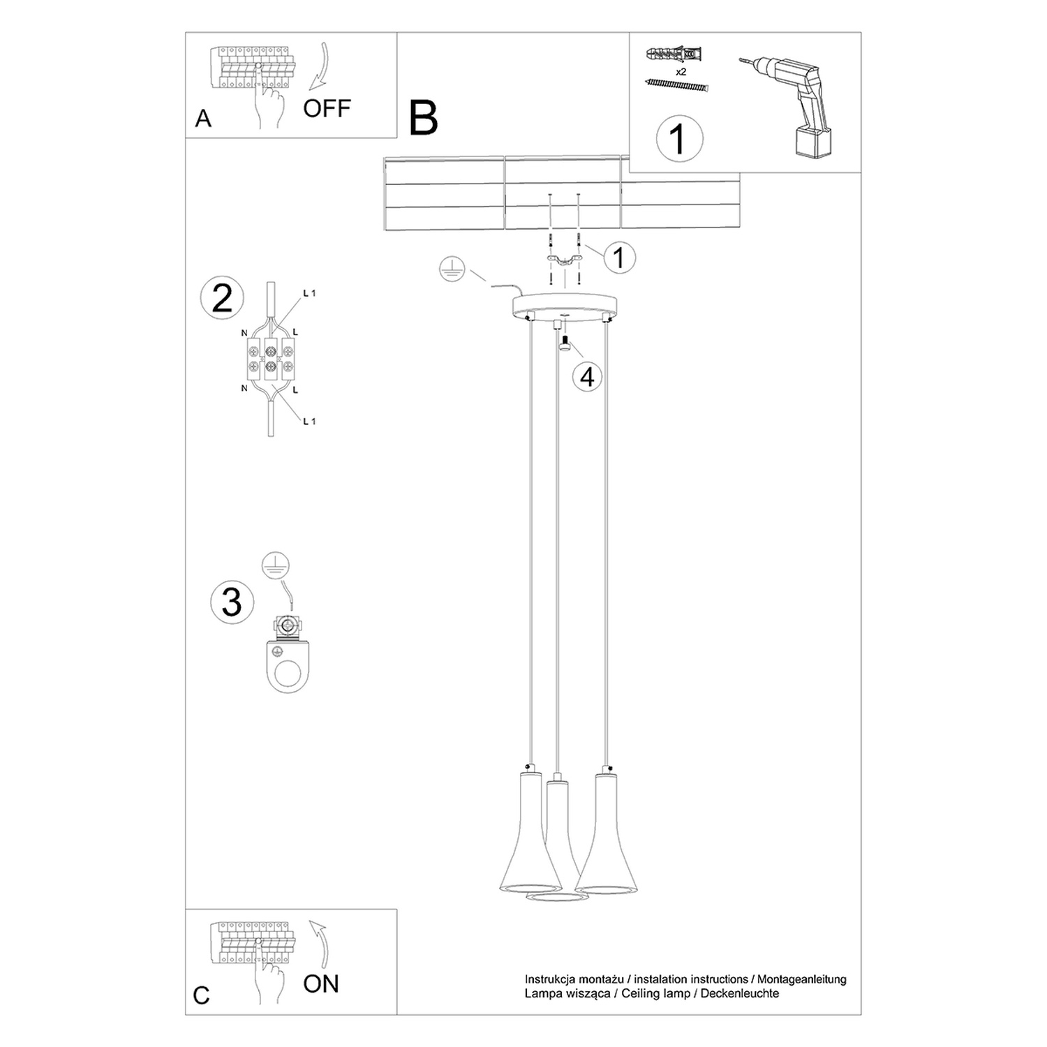 Pendant Lamp Rea 3P Concrete - Thumbnail 6