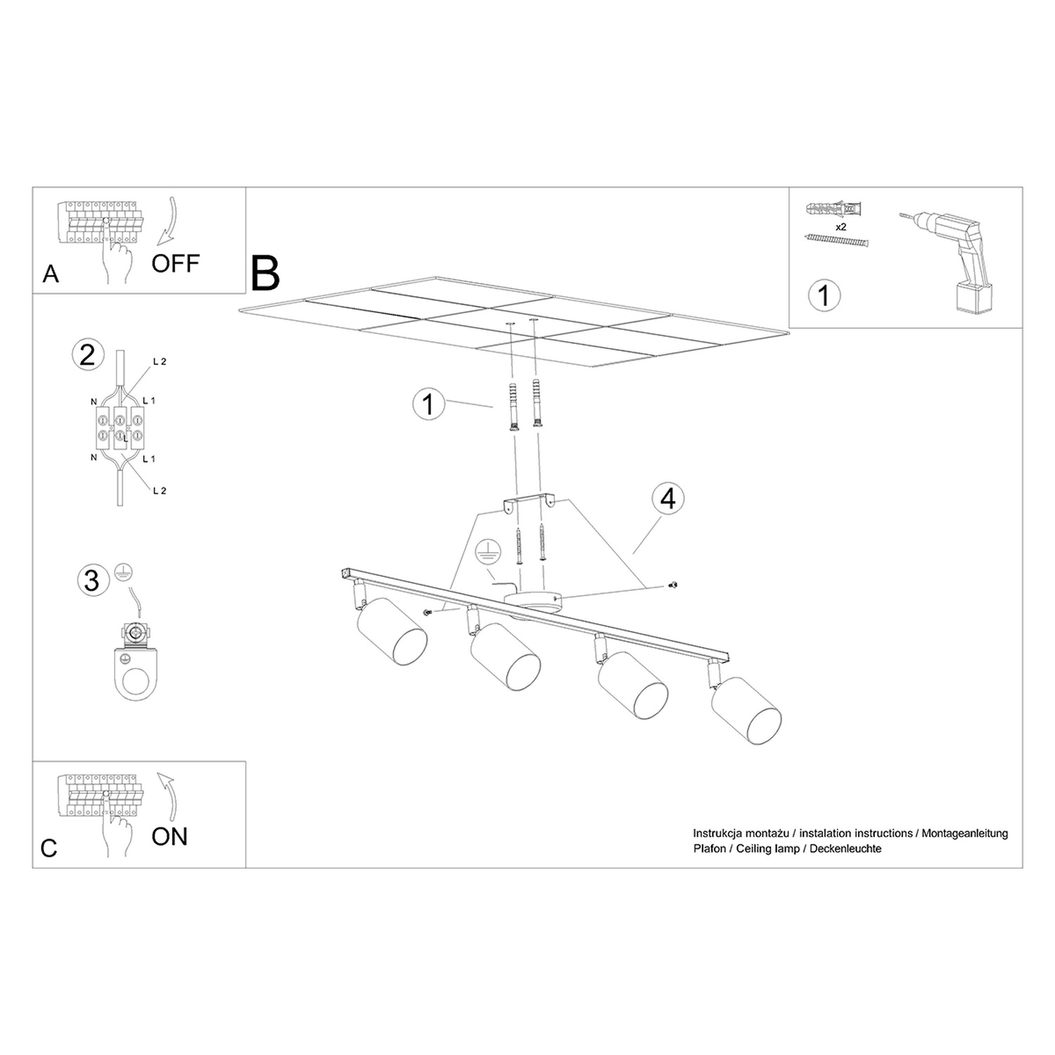 Ceiling Lamp Lemmi 4L White - Thumbnail 5