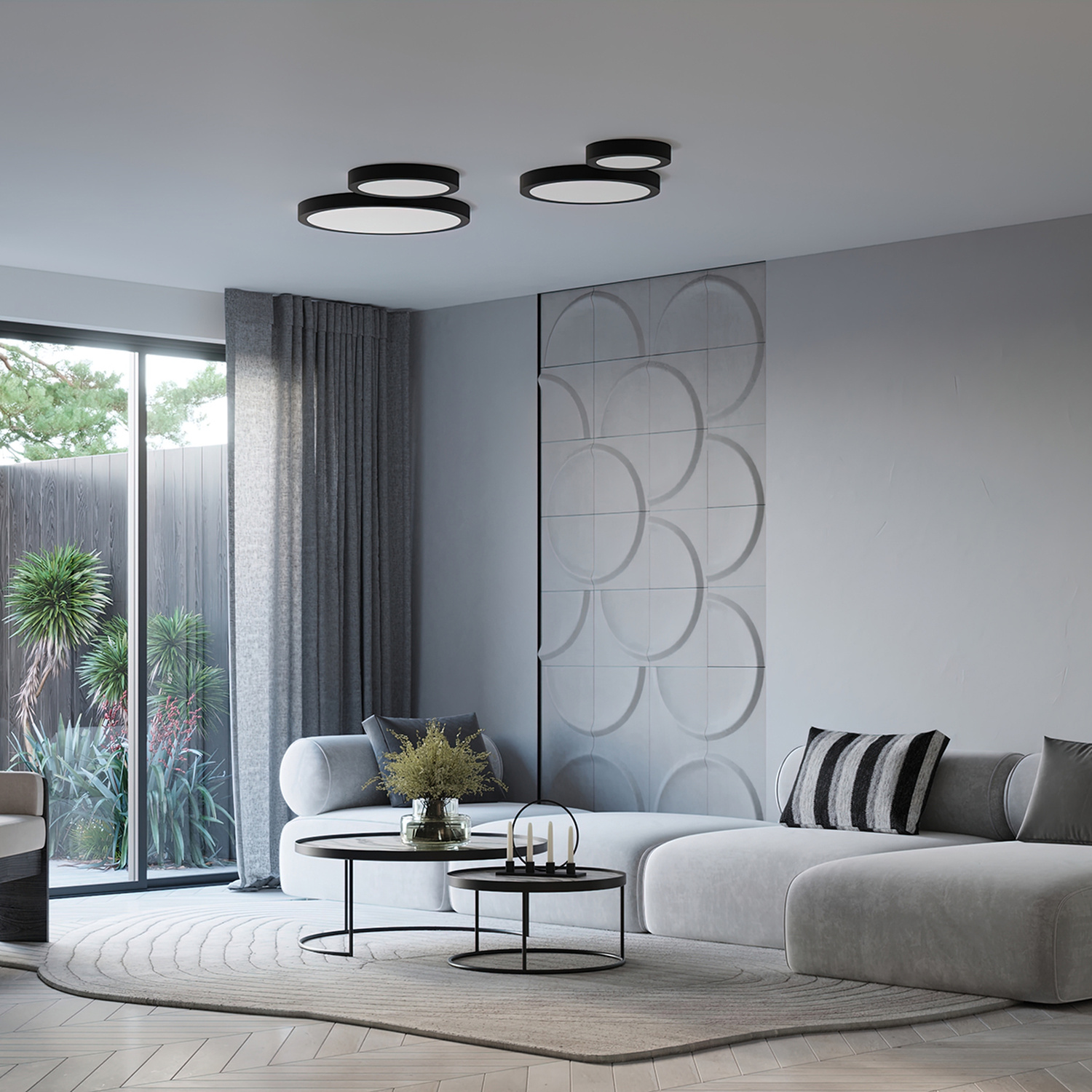 Ceiling Lamp Onyx 40 Black Led 3000K - Thumbnail 9
