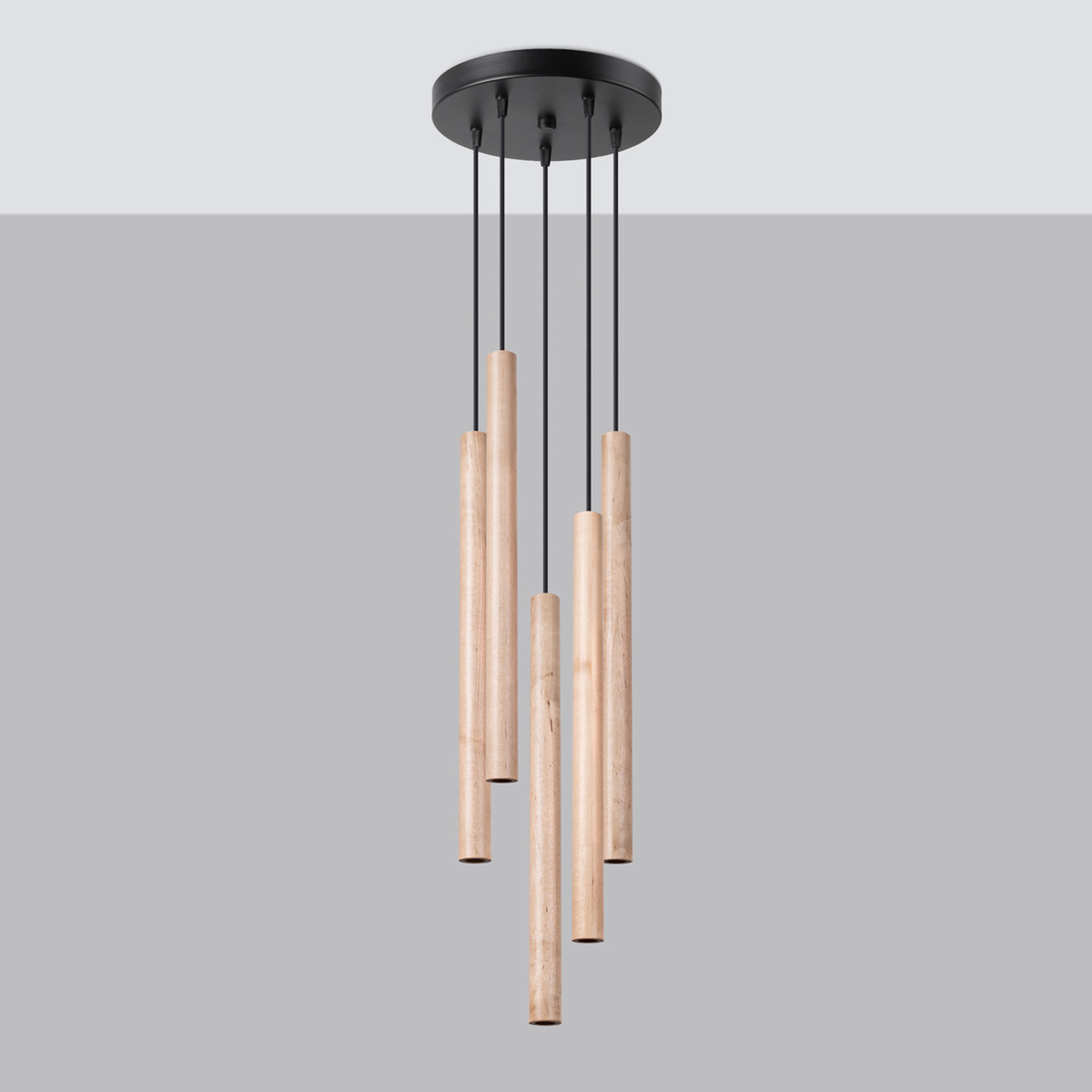 Pendant Lamp Pastelo 5P Wood - Thumbnail 2