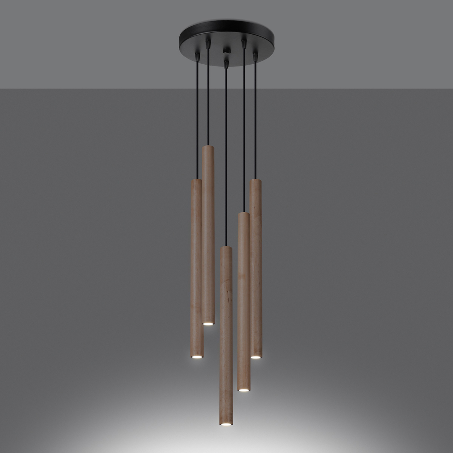 Pendant Lamp Pastelo 5P Wood - Thumbnail 3