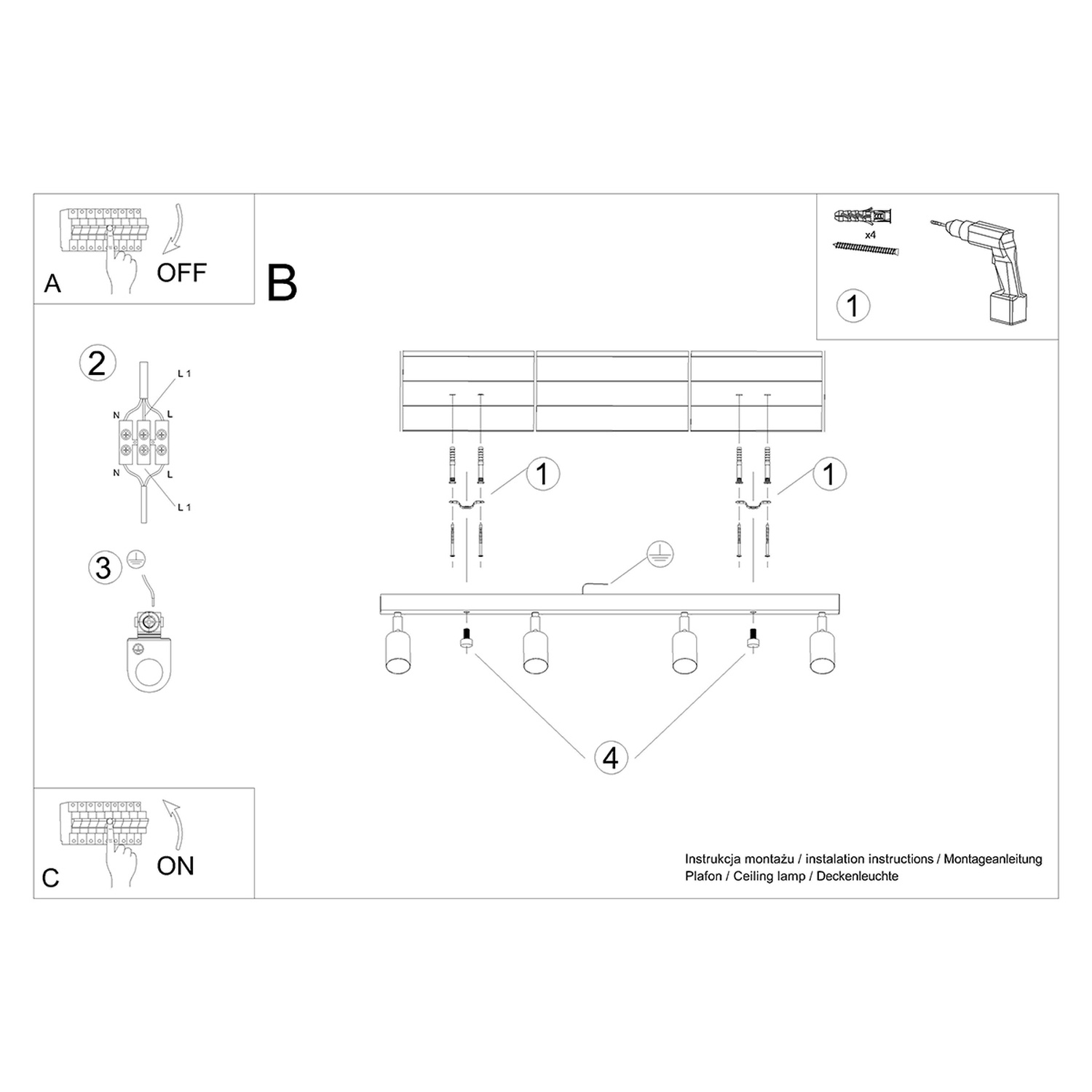 Ceiling Lamp Verdo 4 White - Thumbnail 6