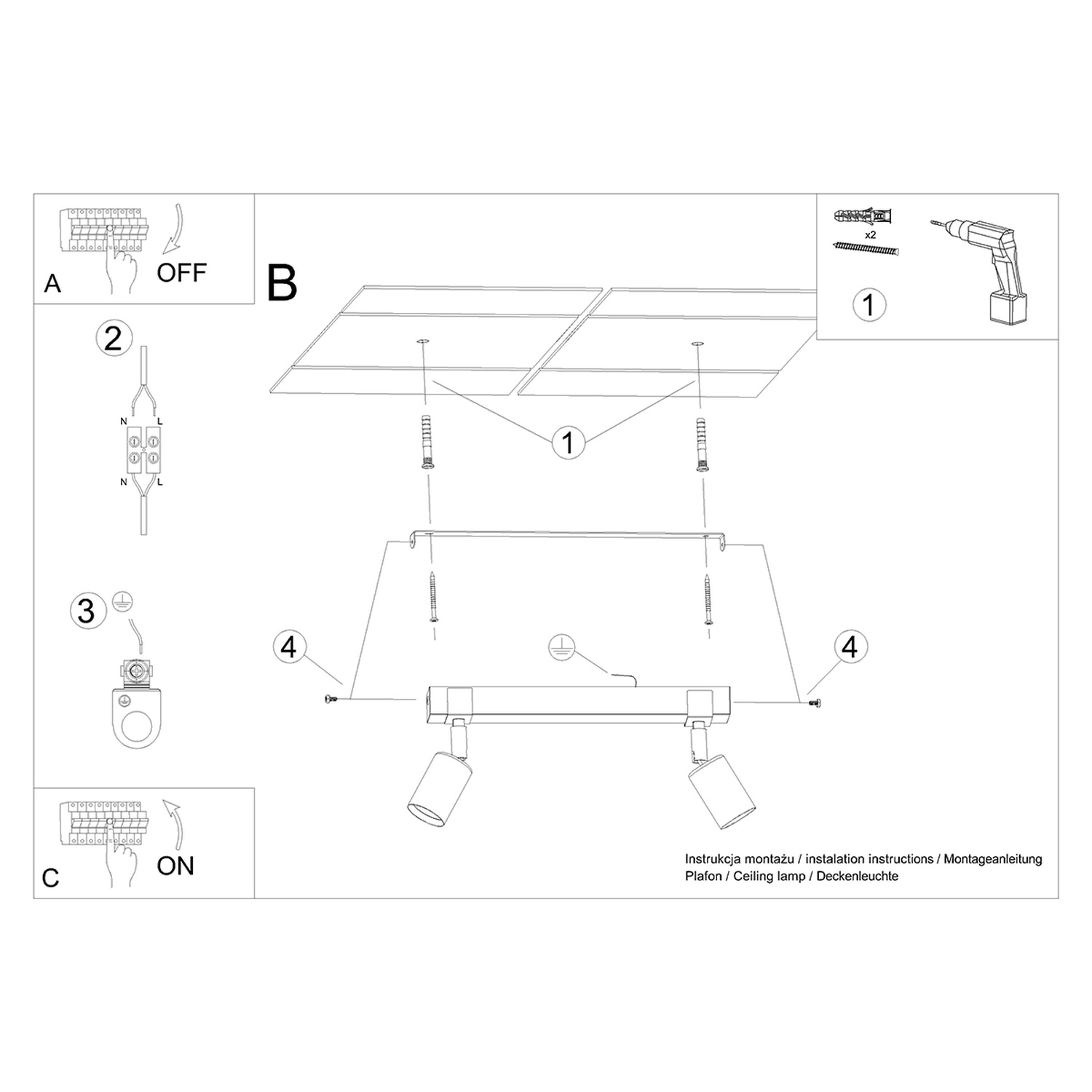 Ceiling Lamp Zuca 2 Black - Thumbnail 6