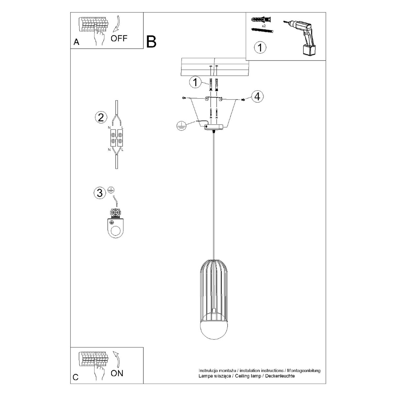 Pendant Lamp Brina 1 Black - Thumbnail 14