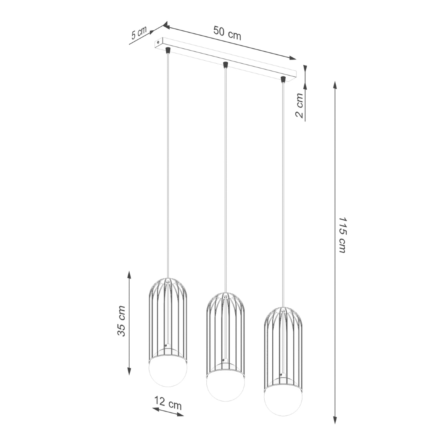 Pendant Lamp Brina 3L White - Thumbnail 14