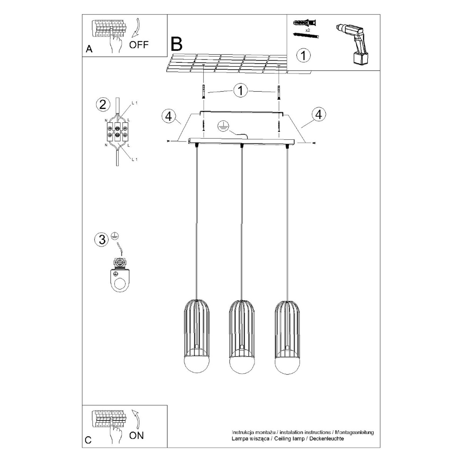 Pendant Lamp Brina 3L White - Thumbnail 15