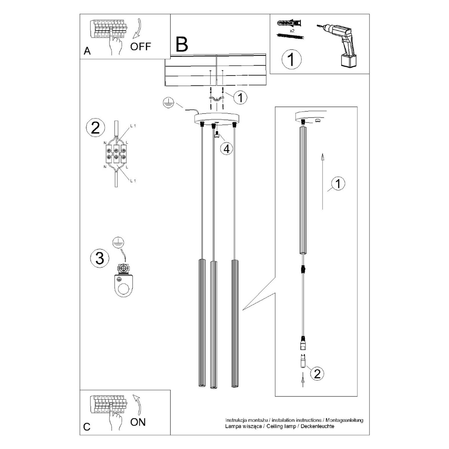 Pendant Lamp Arche 3P White - Thumbnail 14